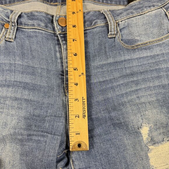 Liverpool Blue Distressed the Crop Boyfriend Women's Jeans Size 10 LM5066TT - Picture 9 of 11